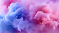 Ethereal pink and blue clouds swirling together creating dreamy abstract background with soft gradient transitions and mystical atmospheric effect.