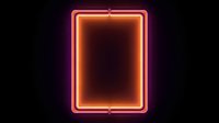 Glowing neon rectangle frame in pink and orange colors on dark background, suitable for signage, digital design, and modern advertising projects.