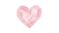 Soft pink watercolor heart with organic, flowing brushstrokes on white background. Isolated design element suitable for greeting cards, wedding invitations, and romantic projects.