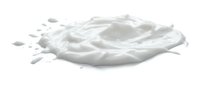 Splashing white milk or cream isolated on white background, dynamic liquid motion with droplets and waves, ready for design and advertising use.