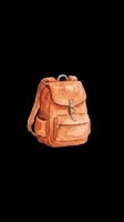 Vintage tan leather backpack isolated on transparent background, ready for t-shirt designs, clipart, stickers, and print-on-demand products.