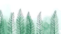 Delicate fern fronds in soft green watercolor style create gentle vertical pattern against misty background, nature-inspired botanical art for wall decor and textiles.
