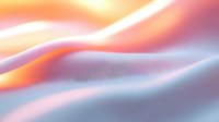 Smooth flowing waves in soft pastel colors create gentle abstract background with orange, pink and blue gradient transitions. Elegant design for modern presentations.