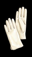 Pair of cream-colored leather gloves isolated on transparent background, ready for fashion design, apparel mockups, print-on-demand products, stickers, and digital crafts.