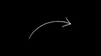 Curved arrow pointing right, isolated on transparent background. Ready for design use on t-shirts, clipart, stickers, print-on-demand products, and digital designs.