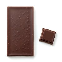 Dark chocolate bar with nuts and single square piece isolated on white background for confectionery packaging and dessert advertising.