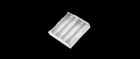 Metallic battery holder with four vertical compartments isolated on transparent background, ready for clipart, print-on-demand products, t-shirt designs, stickers, and sublimation projects.