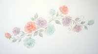 Watercolor floral branch with pastel roses in coral, mint and lavender tones on white background for wedding invitations and romantic designs.
