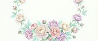 Watercolor floral wreath with soft pink and purple peonies on transparent background. Romantic botanical arrangement for wedding invitations and greeting cards.