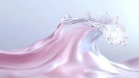 Abstract liquid wave with pink and white gradient colors creating smooth flowing motion against soft purple background for modern design projects.