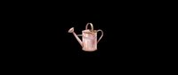 Vintage pink metal watering can with rustic charm, isolated on transparent background. Ready for stickers, t-shirt design, print on demand, and sublimation projects.