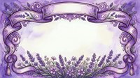 Ornate purple lavender frame with decorative scrollwork and floral border on isolated white background, ready for invitations, cards, posters, and design projects.