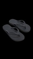 Black flip flops pair isolated on transparent background, ready for t-shirt design, stickers, clipart, print on demand, and sublimation projects.