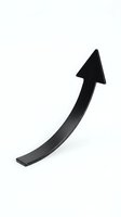 Black curved arrow pointing upward isolated on white background for business growth and success concepts.