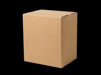 Closed cardboard shipping box isolated on transparent background, ready for packaging design, e-commerce mockups, logistics graphics, print-on-demand products and digital design projects.