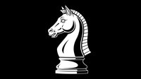 White chess knight piece isolated on black background for strategic game design and educational materials.