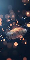 Digital fingerprint scan with glowing particles and bokeh lights on dark blue background, futuristic security technology concept for identity verification.