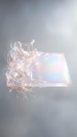 Glowing transparent glass rectangle with bright electric sparks and light trails on gradient background for modern technology and energy concepts.