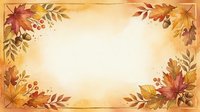 Autumn foliage frame with warm golden and burgundy leaves arranged in corners on aged paper background, ideal for fall seasonal designs and greeting cards.