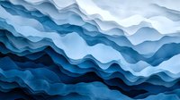 Abstract blue waves create layered mountain landscape effect with flowing curves and gradients in shades from deep navy to soft white, forming dynamic pattern.