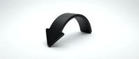 Black curved arrow pointing downward on white background, isolated design element for web, app, and graphic projects.