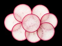 Sliced radish isolated on transparent background, ready for culinary design, recipe graphics, food packaging, t-shirt prints, and print-on-demand products.