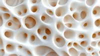 Organic white foam structure with natural holes and cavities creates abstract textural pattern for modern design projects and scientific presentations.