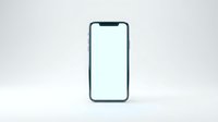 Modern smartphone with blank screen isolated on white background, ready for app mockups, web design, and digital marketing presentations.