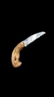 Folding saw with wooden handle isolated on transparent background, ready for clipart, t-shirt design, stickers, and print-on-demand products.