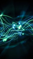 Abstract digital network with glowing blue and green light trails representing cloud connectivity and data flow on dark background for technology concepts.