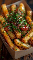 Golden roasted carrots with herbs and glaze in wooden serving dish on rustic table for healthy side dish recipes and farm-to-table cooking concepts.
