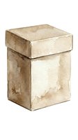 Worn cardboard box with lid isolated on white background, suitable for packaging design, shipping mockups, and storage solutions.