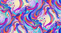 Vibrant abstract swirling pattern with colorful flowing shapes and dots creating dynamic movement for modern design backgrounds and creative projects.