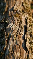 Weathered tree bark with intricate natural patterns and textures showing age and erosion in warm golden light for organic design backgrounds.