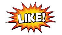 Comic book style burst with LIKE text in bold letters on explosive orange and red background for social media engagement and digital marketing campaigns.
