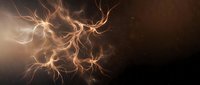 Neural network connections with glowing synapses and branching pathways on dark background for medical education and neuroscience research presentations.