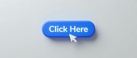 Blue Click Here button with cursor arrow on light gray background, modern UI element for web design, call to action concept.