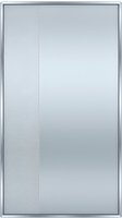 Aluminum framed window with frosted glass panel and brushed metal texture, suitable for architectural visualization, interior design, and modern building concepts.