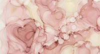 Romantic watercolor hearts in soft pink and cream tones with flowing organic shapes and delicate bubbles for Valentine's Day designs and love-themed projects.