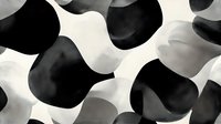Abstract monochrome pattern with flowing black and gray organic shapes on white background, creating dynamic movement and contrast for modern design projects.