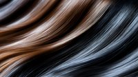 Flowing hair strands in brown and black colors creating smooth waves with natural shine and movement for beauty and haircare concepts.