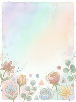 Soft watercolor floral background with pastel roses and botanical elements, perfect for greeting cards, invitations, and stationery design.