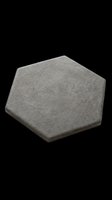 Gray hexagonal concrete stone isolated on transparent background, ready for design use in architectural graphics, web design, print materials, and digital projects.