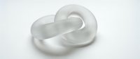 White translucent chain links connected together on clean background for business connection and teamwork concepts in presentations and designs.