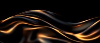 Luxurious black and gold waves create dynamic flowing abstract background with smooth glossy texture and elegant metallic shine. Suitable for luxury branding.