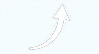Curved arrow pointing upward on light background symbolizing growth, progress, success, and positive direction for business presentations.