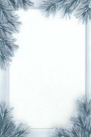 Elegant pine branches frame white textured background with subtle gold border, perfect for winter holiday designs.