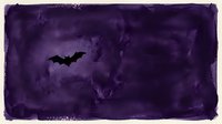 Deep purple textured background with silhouetted bat flying across, evoking spooky autumn and Halloween themes for seasonal designs and decorative projects.