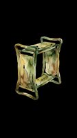Watercolor camping stool with green metal frame and canvas seat, isolated on transparent background. Ready for clipart, print-on-demand, sublimation, t-shirt design and digital crafts.
