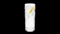 Tall glass filled with ice water and a yellow lemon slice, isolated on transparent background. Ready for beverage design, menu graphics, restaurant marketing, print-on-demand products, and digital drink illustrations.